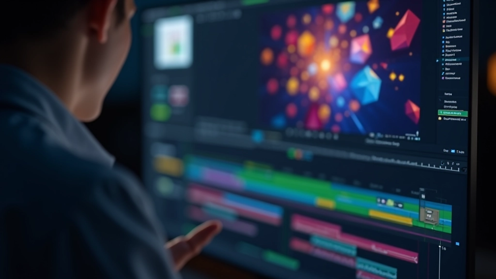 Detalhes de timeline e ferramentas de edição no After Effects com gráficos coloridos em andamento