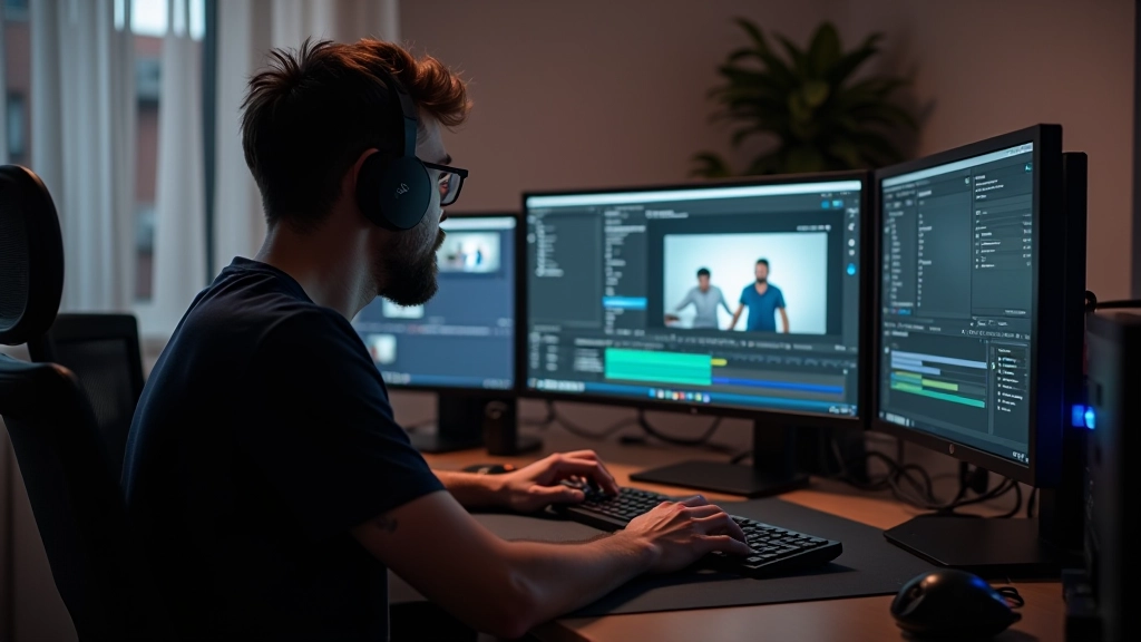 Portuguese motion design learner at desk